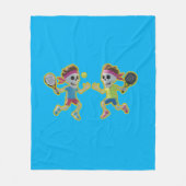 Couverture Polaire Funny Cartoon Skeletons Playing Padel Tennis – 3D  (Devant)