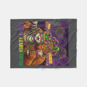 Couverture Polaire Funny Cat Bigfoot Selfie Mardi Gras Carnival Party (Devant (Horizontal))