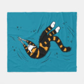 Couverture Polaire Funny Cat Créature Squelette Mains Natation Gothiq (Devant (Horizontal))