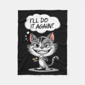 Couverture Polaire Funny Cat I'll Do It Again  (Devant)