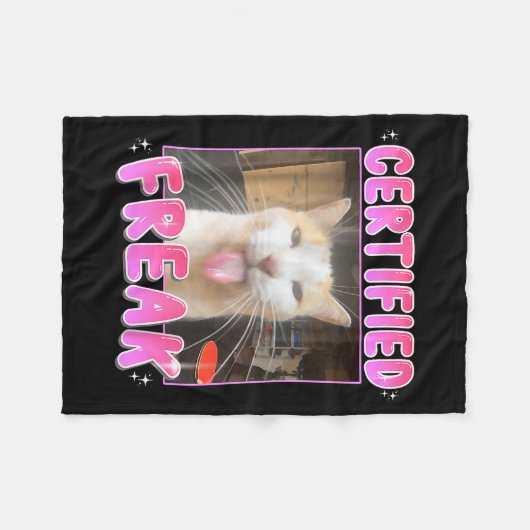 Couverture Polaire Funny Cat Lover Certified Freak Eat Cement Cursed (Devant (Horizontal))