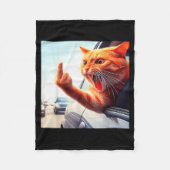 Couverture Polaire Funny Cat Middle Finger Hilarious Cat In The Car C (Devant)