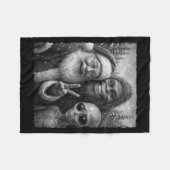 Couverture Polaire Funny Cat Santa Bigfoot Alien Christmas Selfie Tee (Devant (Horizontal))