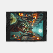 Couverture Polaire Funny Cat Selfie Halloween Zombies Humor  (Devant (Horizontal))