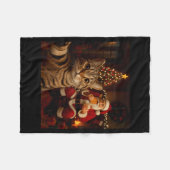 Couverture Polaire Funny Cat Selfie Santa Claus Eating Cookies Christ (Devant (Horizontal))
