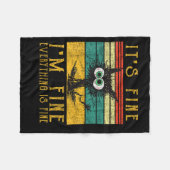Couverture Polaire Funny Cat Shirt, It's Fine I'm Fine Everything Is  (Devant (Horizontal))
