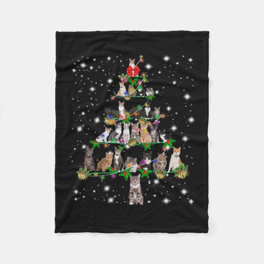 Couverture Polaire Funny Cats Christmas Tree Tee Ornement Décor Cadea (Devant)