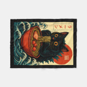 Couverture Polaire Funny Catzilla Anime Ramen Japanese Cat Men Women (Devant (Horizontal))