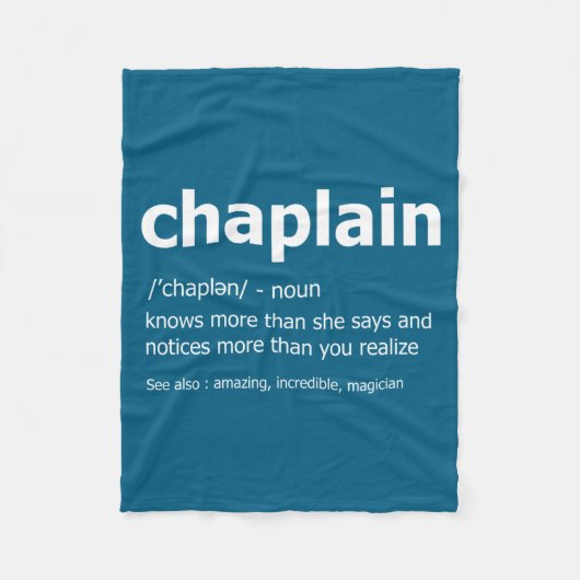 Couverture Polaire Funny Chaplain Definition New Job Gift For Chaplai (Devant)