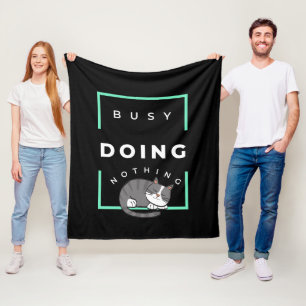 COUVERTURE POLAIRE FUNNY CHAT BUSY NE FAIT RIEN