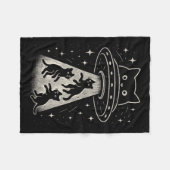 Couverture Polaire Funny Chat Ufo Cute Kitty Espace Alien Aes (Devant (Horizontal))