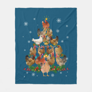 Couverture Polaire Funny Chicken Christmas Tree Pet Chicken Lover