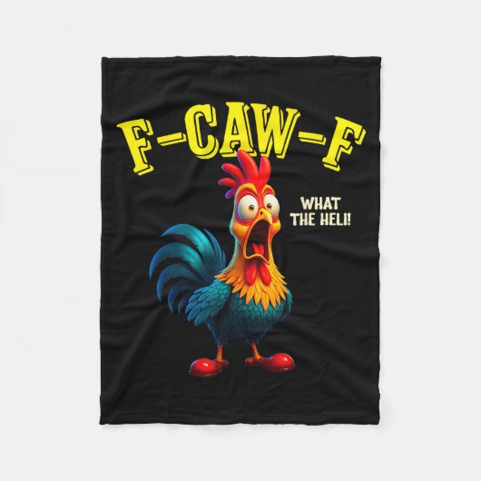 Couverture Polaire Funny Chicken F-caw-f What The Heli Rooster Humor (Devant)