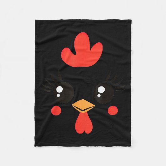 Couverture Polaire Funny Chicken Face Halloween (Devant)