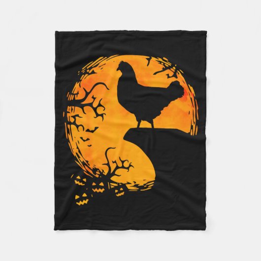 Couverture Polaire Funny Chicken Halloween Moon Silhouette Soky Chick (Devant)