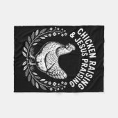 Couverture Polaire Funny Chicken Raising &amp; Jesus Praising Humor C (Devant (Horizontal))