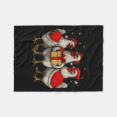 Couverture Polaire Funny Chicken Santa Xmas Tree Farm Merry Christmas (Devant (Horizontal))