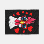 Couverture Polaire Funny Chicken Valentines Day Heart Chicken Couple (Devant (Horizontal))