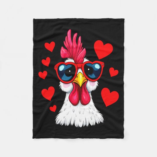 Couverture Polaire Funny Chicken Valentines Day Heart Chicken Couple (Devant)