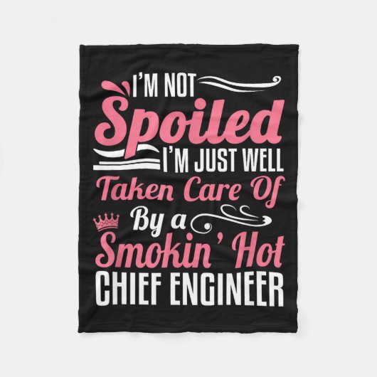 Couverture Polaire Funny Chief Engineer Wife Girlfriend Maritime Vale (Devant)