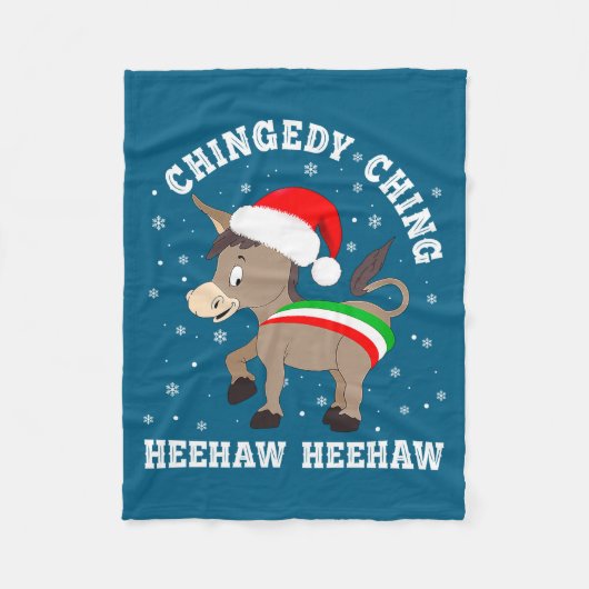 Couverture Polaire Funny Chingedy Ching Hee Haw Santa Merry Christmas (Devant)