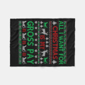 Couverture Polaire Funny Christmas All I Want Is My Gross Pay, Funny  (Devant (Horizontal))