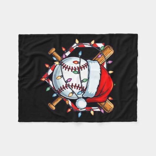 Couverture Polaire Funny Christmas Baseball Santa Hat For Baseball Pl (Devant (Horizontal))