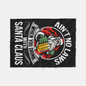 Couverture Polaire Funny Christmas Beer Drinking With Santa Clause (Devant (Horizontal))
