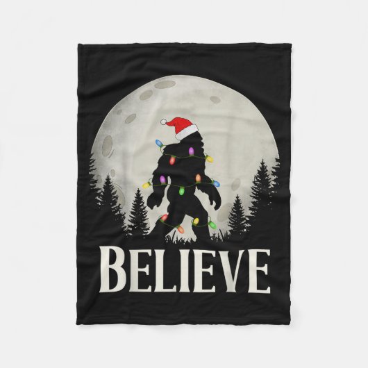 Couverture Polaire Funny Christmas Bigfoot Santa Hat Moon Sasquatch K (Devant)