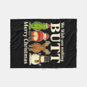 Couverture Polaire Funny Christmas Butt - We Wish You Merry Xmas  (Devant (Horizontal))