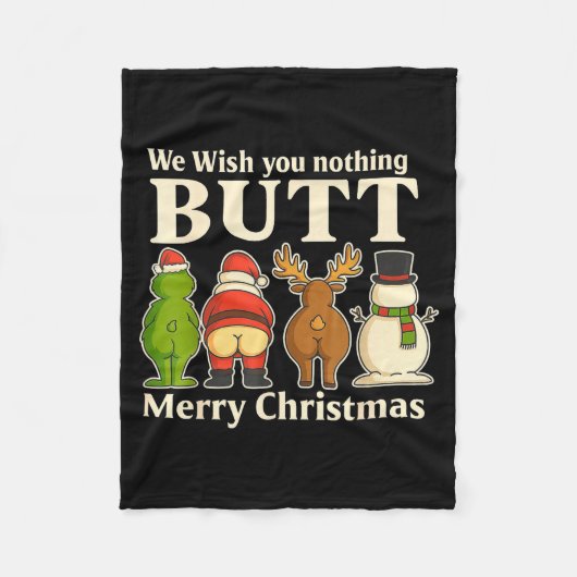 Couverture Polaire Funny Christmas Butt - We Wish You Merry Xmas  (Devant)