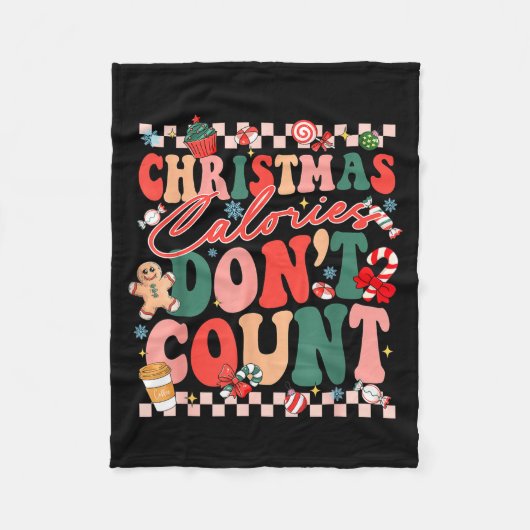Couverture Polaire Funny Christmas Calories Don't Count Xmas Cookie  (Devant)