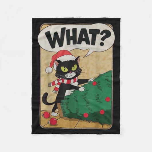 Couverture Polaire Funny Christmas Cat Christmas Tree Meowy Christmas (Devant)