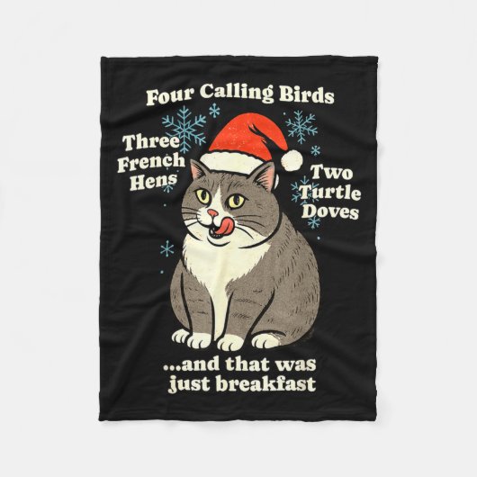 Couverture Polaire Funny Christmas Cat Meme Caroling Holiday Santa Ha (Devant)