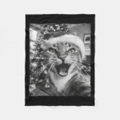 Couverture Polaire Funny Christmas Cat Selfie (Devant)