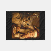 Couverture Polaire Funny Christmas Cat Selfie With Santa Claus Meme M (Devant (Horizontal))