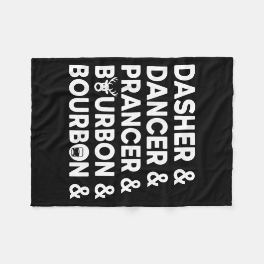 Couverture Polaire Funny Christmas Dasher Dancer Prancer & Bourbo (Devant (Horizontal))