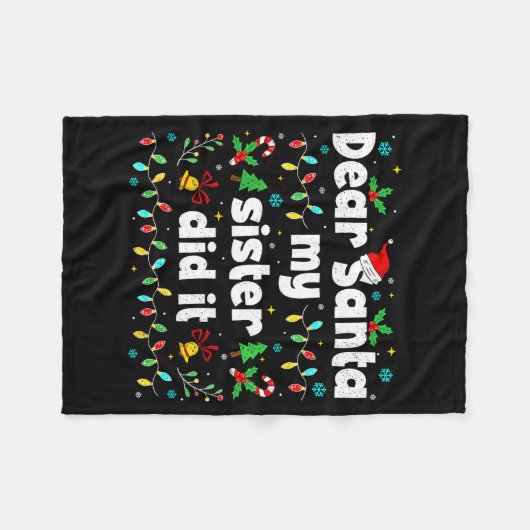 Couverture Polaire Funny Christmas Dear Santa My Sister Did It Xmas B (Devant (Horizontal))