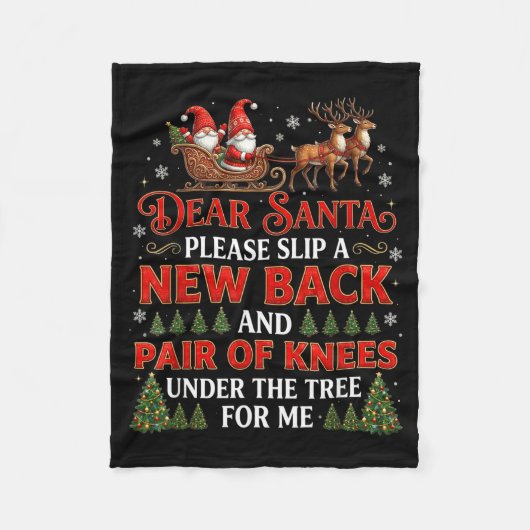 Couverture Polaire Funny Christmas Dear Santa Please Slip A New Back  (Devant)