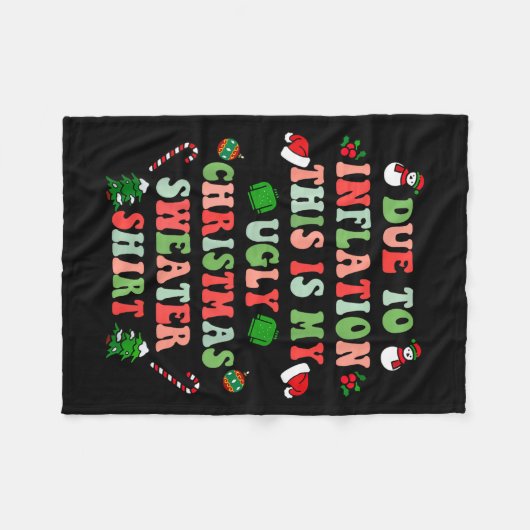 Couverture Polaire Funny Christmas Due To Inflation This Is My Ugly S (Devant (Horizontal))