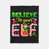 Couverture Polaire Funny Christmas Elf Design Believe In Your Elf Men (Devant)