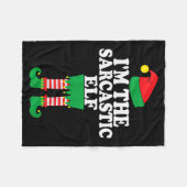 Couverture Polaire Funny Christmas Family I'm The Sarcastic Elf  (Devant (Horizontal))