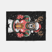 Couverture Polaire Funny Christmas Football Reindeer  (Devant (Horizontal))