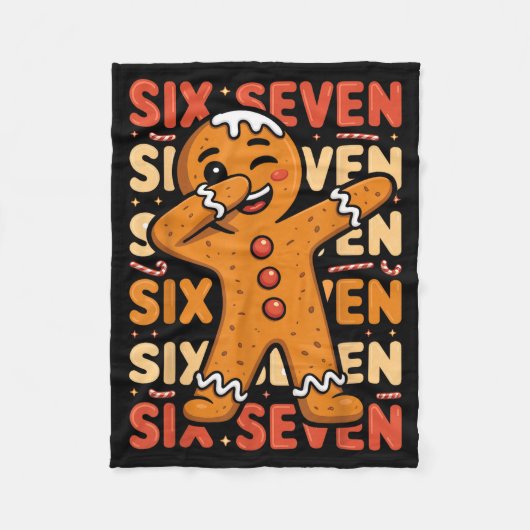Couverture Polaire Funny Christmas Gingerbread Cookie Dab Six Seven 6 (Devant)