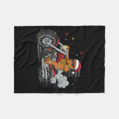 Couverture Polaire Funny Christmas Gingerbread Man Biker Riding A Mot (Devant (Horizontal))