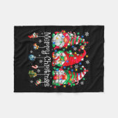 Couverture Polaire Funny Christmas Gnome Hanging With My Gnomies Fami (Devant (Horizontal))