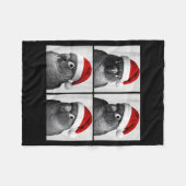 Couverture Polaire Funny Christmas Green Cheek Conure Santa Photo Boo (Devant (Horizontal))