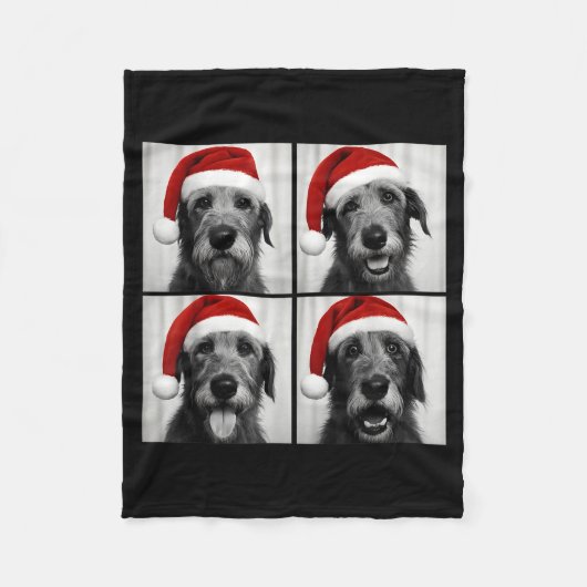 Couverture Polaire Funny Christmas Irish Wolfhound Santa Dog Lover Ph (Devant)