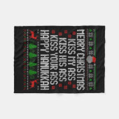 Couverture Polaire Funny Christmas Kiss My Happy Hanukkah Humor  (Devant (Horizontal))
