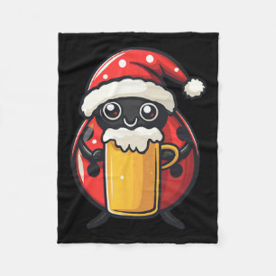 Couverture Polaire Funny Christmas Ladybug Avec Bière Comic